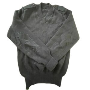 Vintage 90s Commando Sweater Mens M Long Navy Military Wool Patches England